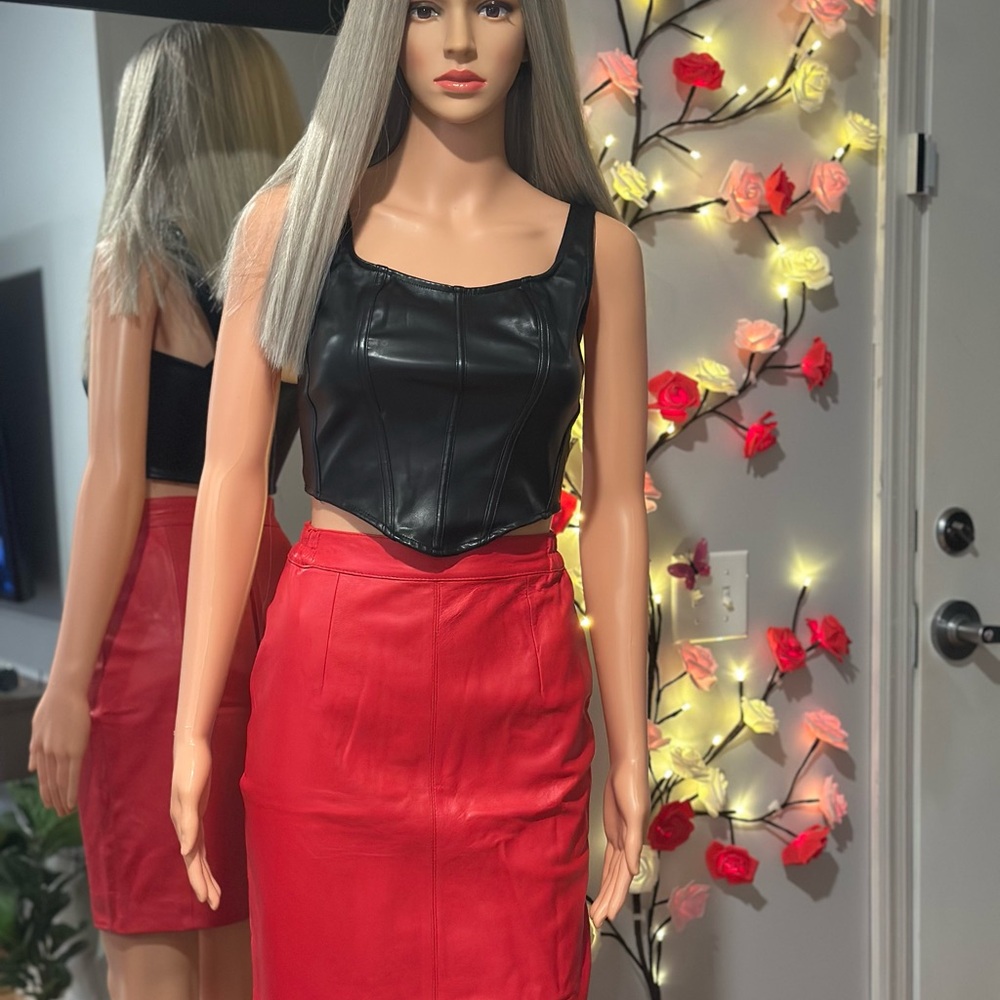 Red Leather Skirt